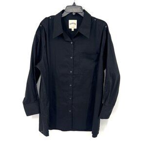 Dubgee by Whoopi Goldberg Womens Black Long Sleeve Dress 1X Button Up Sleeves